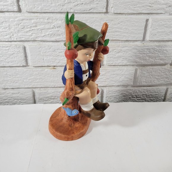 Vintage Bradford Hummel Style Boy in an Apple Tree.  -- ITEM #1285 - Picture 3 of 7